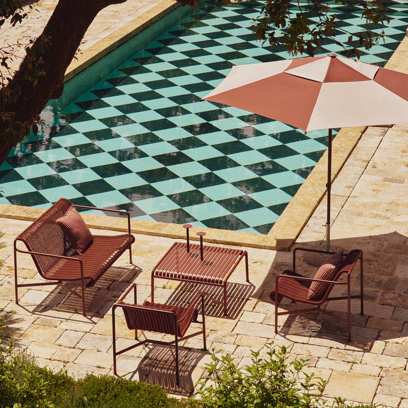 HAY - Terrazza Sonnenschirm | Ø 300 x H170-235 cm / off-white and burgundy