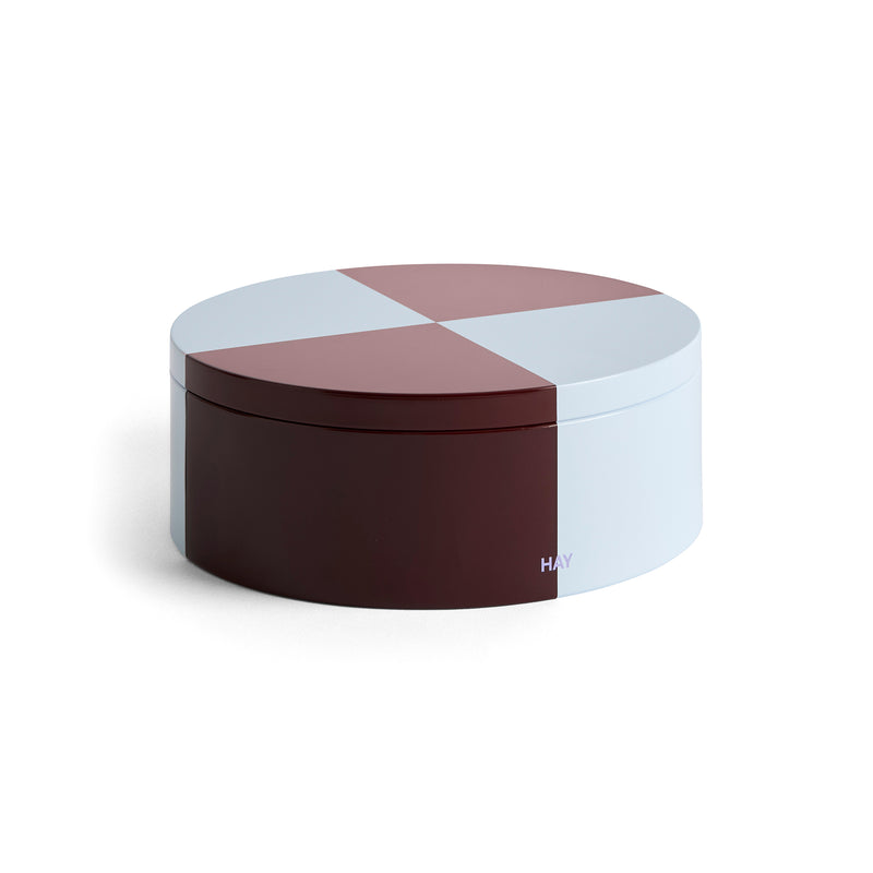 HAY - Tin Container | rund / burgundy/ice blue