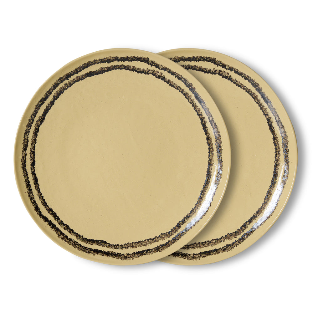 HKliving - 70's Teller Ø 27,5 cm (2er-Set) | vanilla