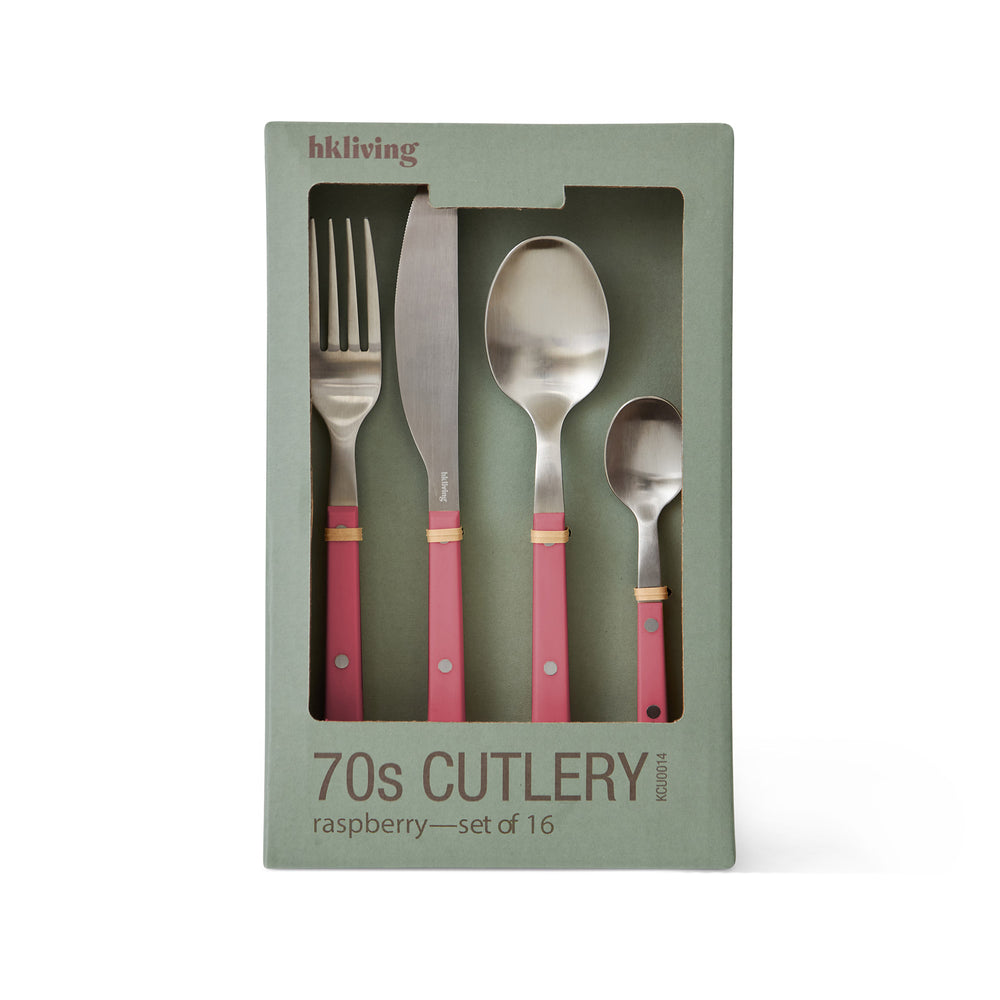 HKliving - 70's Besteck-Set | raspberry