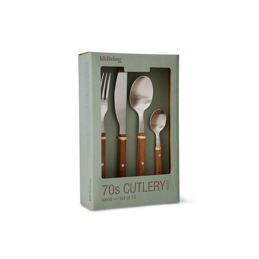 HKliving - 70's Besteck-Set | Ahorn natur