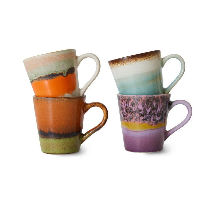 HKliving - 70's Espresso Tassen &amp; Becher | 4er-Set / Espresso / retro