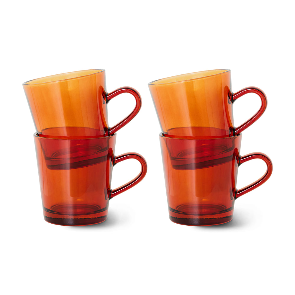HKliving - 70's Glas Kaffeebecher | amber brown
