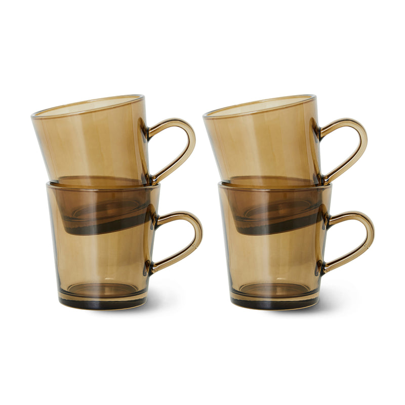 HKliving - 70's Glas Kaffeebecher | mud brown