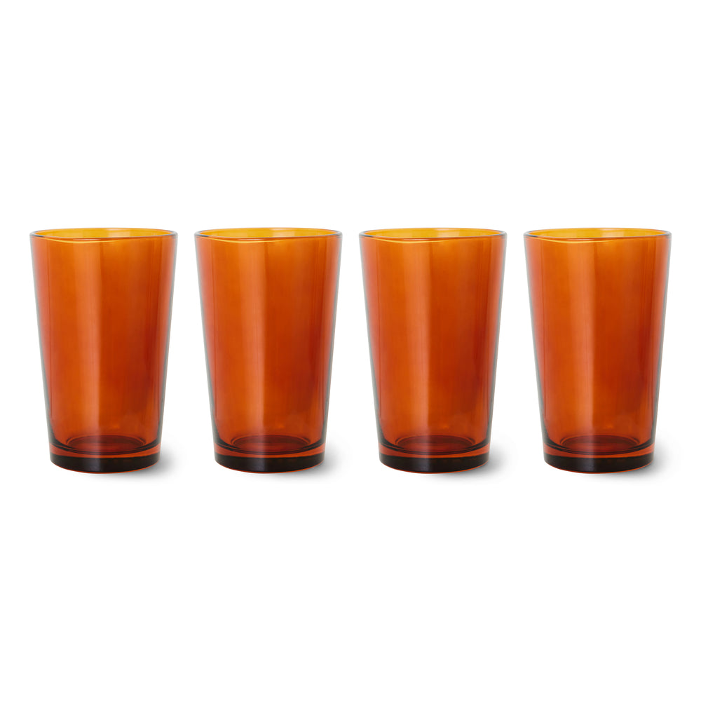 HKliving - 70's Glas Teebecher | amber brown