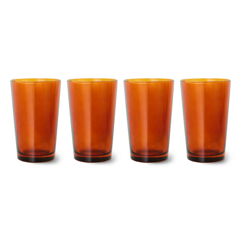 HKliving - 70's Glas Teebecher | amber brown