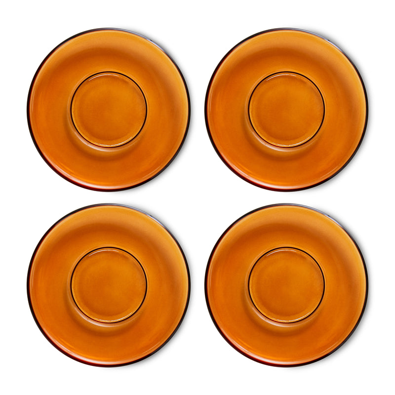 HKliving - 70's Untertassen | amber brown