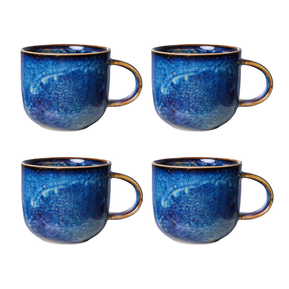HKliving - Chef Ceramics Becher (4er-Set) | rustic blau