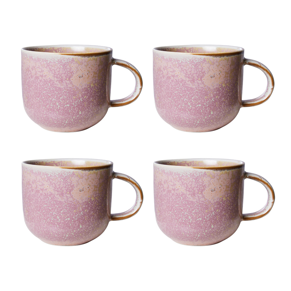 HKliving - Chef Ceramics Becher (4er-Set) | rustic pink