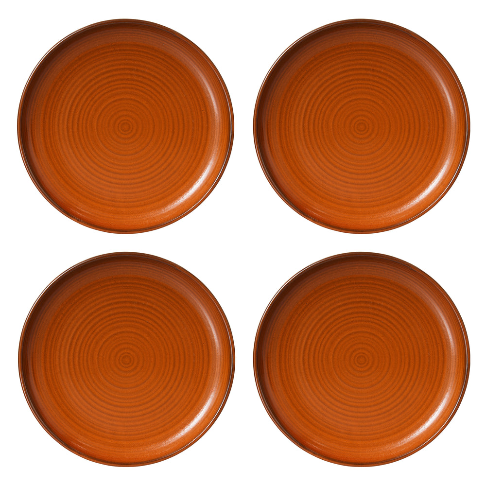 HKliving - Chef Ceramics Teller (4er-Set) | Ø 26 cm / burned orange
