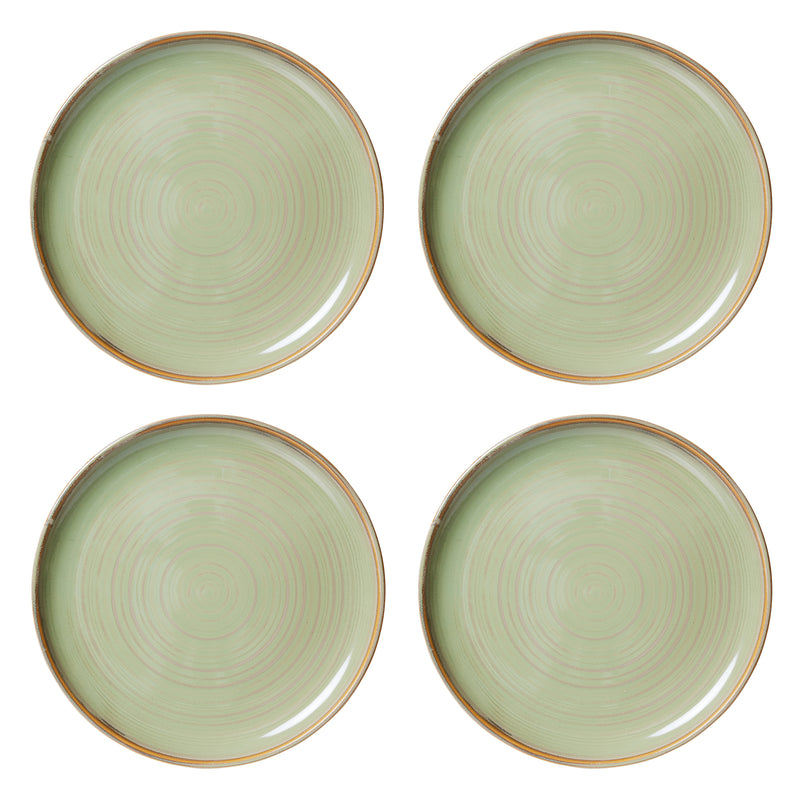 HKliving - Chef Ceramics Teller (4er-Set) | Ø 26 cm / moss grün