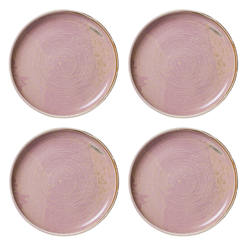 HKliving - Chef Ceramics Teller (4er-Set) | Ø 26 cm / rustic pink