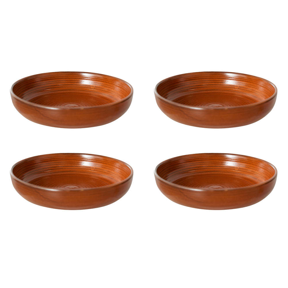 HKliving - Chef Ceramics Tiefer Teller (4er-Set) | Ø 19,3 cm / burned orange