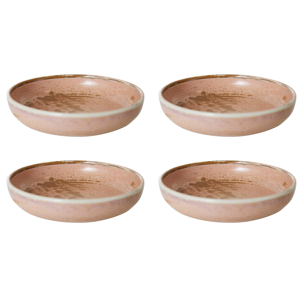 HKliving - Chef Ceramics Tiefer Teller (4er-Set) | Ø 21,5 cm / rustic pink