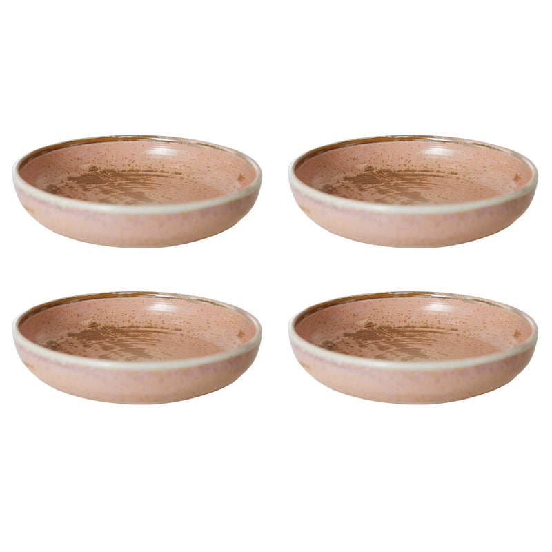 HKliving - Chef Ceramics Tiefer Teller (4er-Set) | Ø 21,5 cm / rustic pink