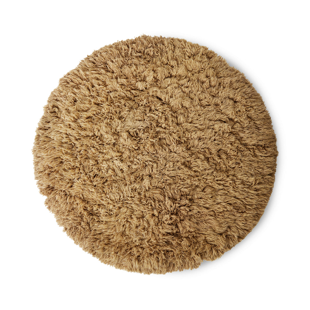 HKliving - Fluffy Teppich | Ø 200 cm / caramel