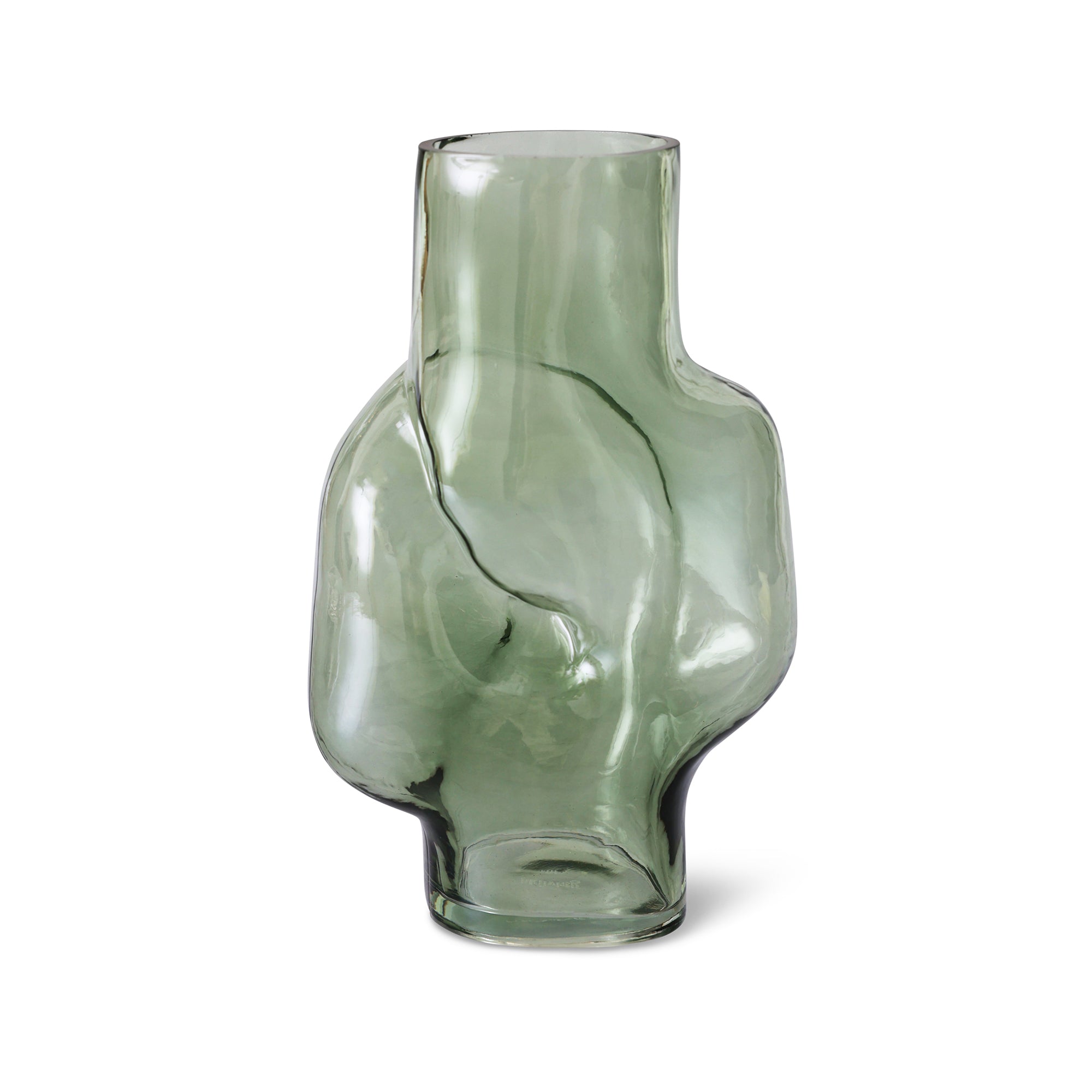 HKliving - Gleam Glasvase | high / olive