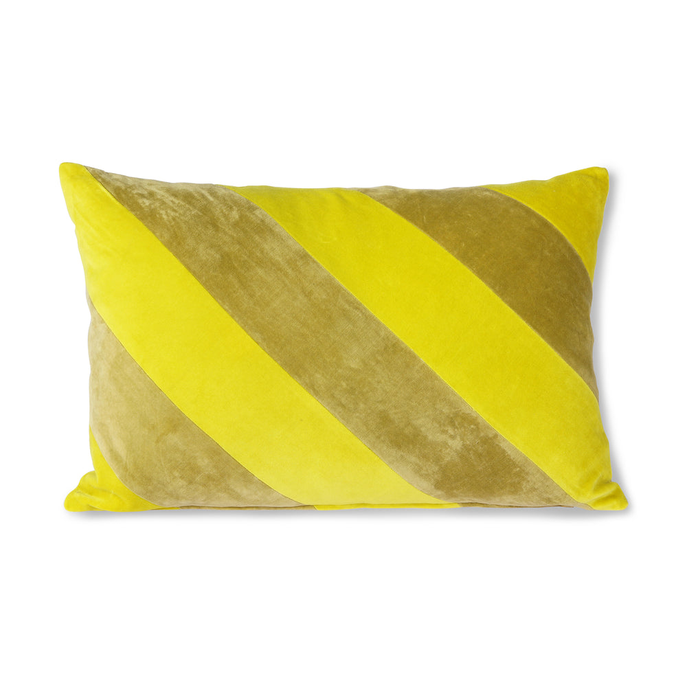 HKliving - Striped Samt-Kissen | 40 x 60 cm / gelb/grün