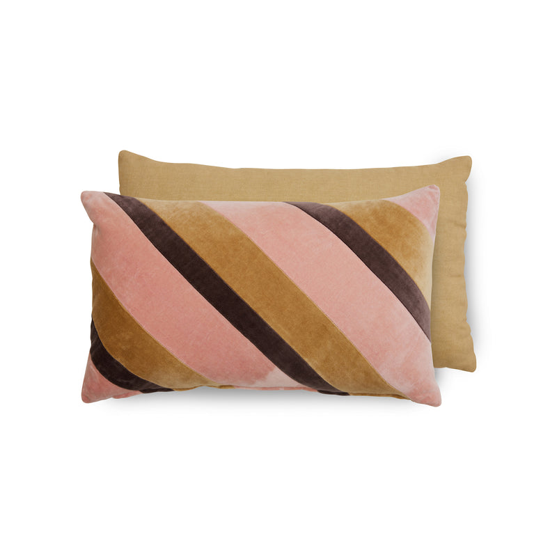 HKliving - Striped Samt-Kissen | 50 x 30 cm / sunkissed