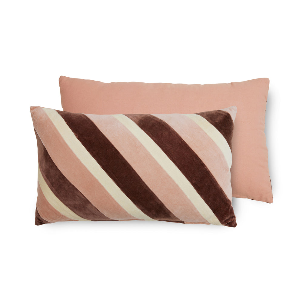 HKliving - Striped Samt-Kissen | 60 x 35 cm / rose