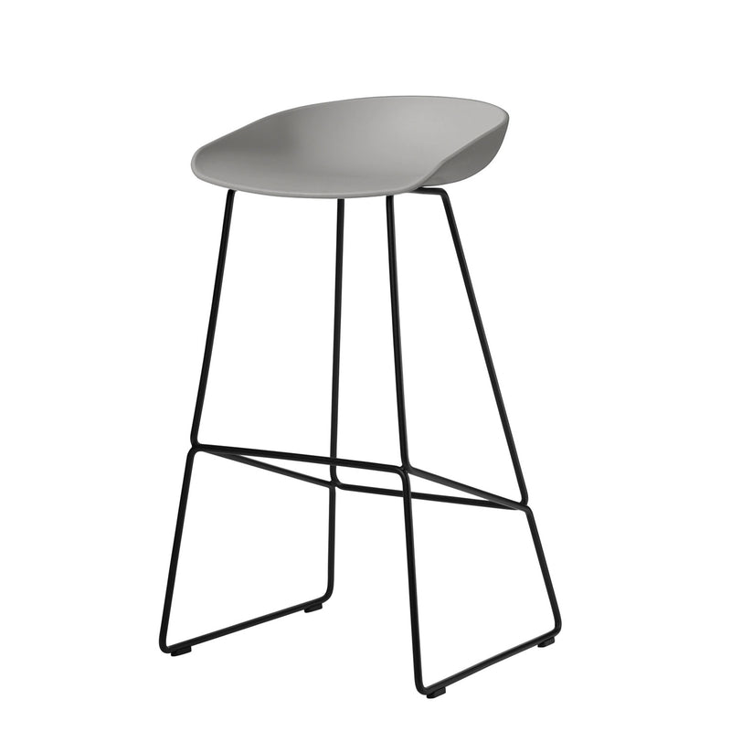 HAY - About A Stool AAS 38 | H 85 cm / concrete grey 2.0 / pulverbeschichtet schwarz