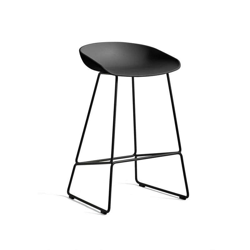 HAY - About A Stool AAS 38 | H 76 cm / black 2.0 / pulverbeschichtet schwarz