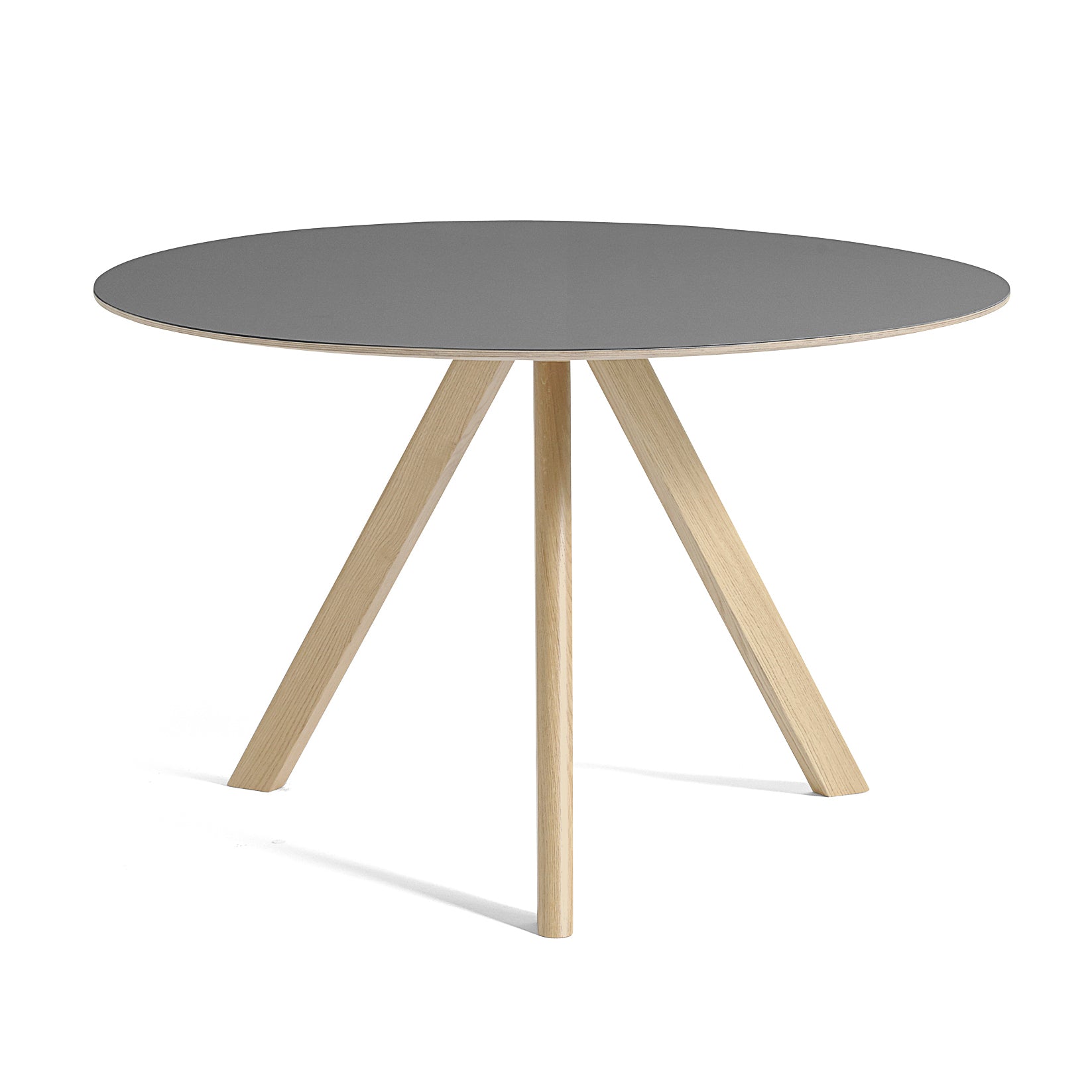 HAY - Copenhague CPH20 Bistrotisch | Ø 120 cm / grau / Eiche lackiert