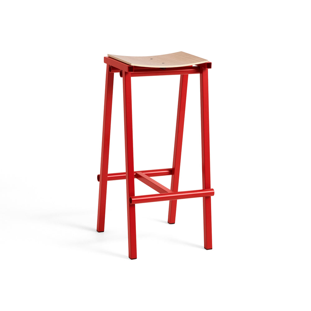 HAY - Taburete 8 Barhocker | hoch / signal red / Eiche natur