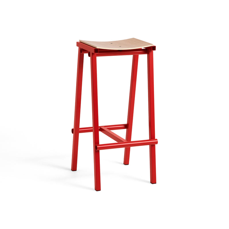 HAY - Taburete 8 Barhocker | hoch / signal red / Eiche natur