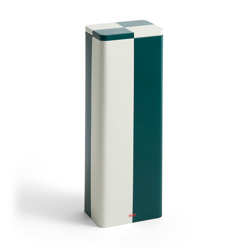 HAY - Tin Container | schmal / green/off-white