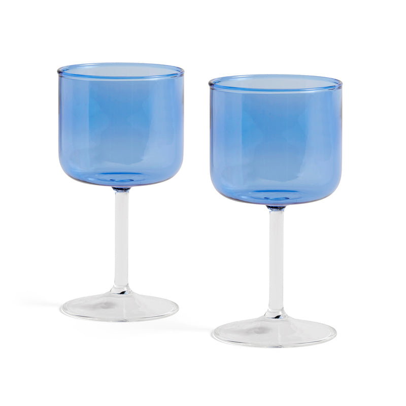 HAY - Tint Weinglas | blau/klar