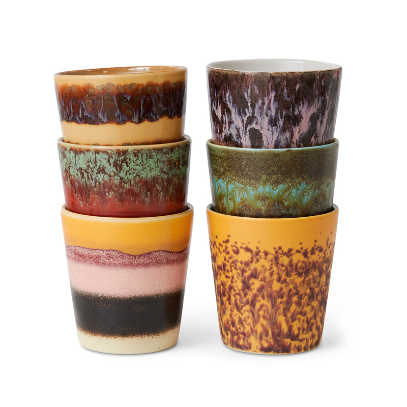 HKliving - 70's Kaffeebecher | 6er-Set / 230 ml / valley