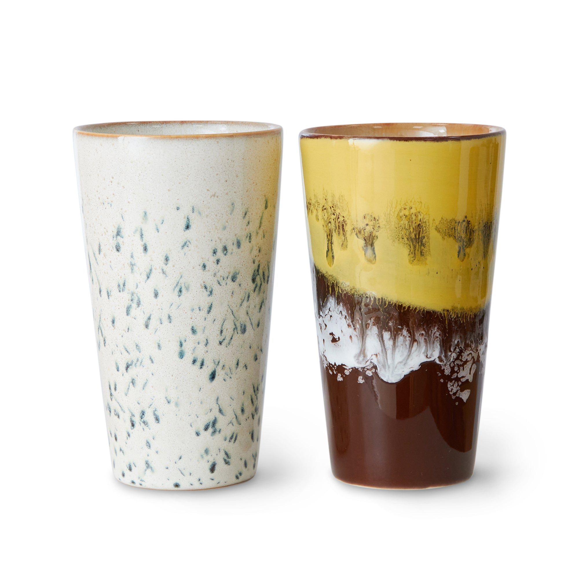 HKliving - 70's Latte Macchiato Becher | 2er-Set / brine