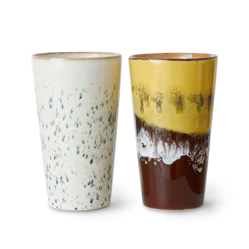 HKliving - 70's Latte Macchiato Becher | 2er-Set / brine