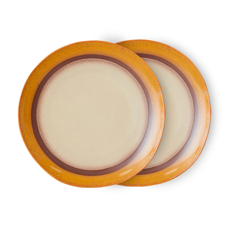 HKliving - 70's Teller Ø 29 cm (2er-Set) | coconut