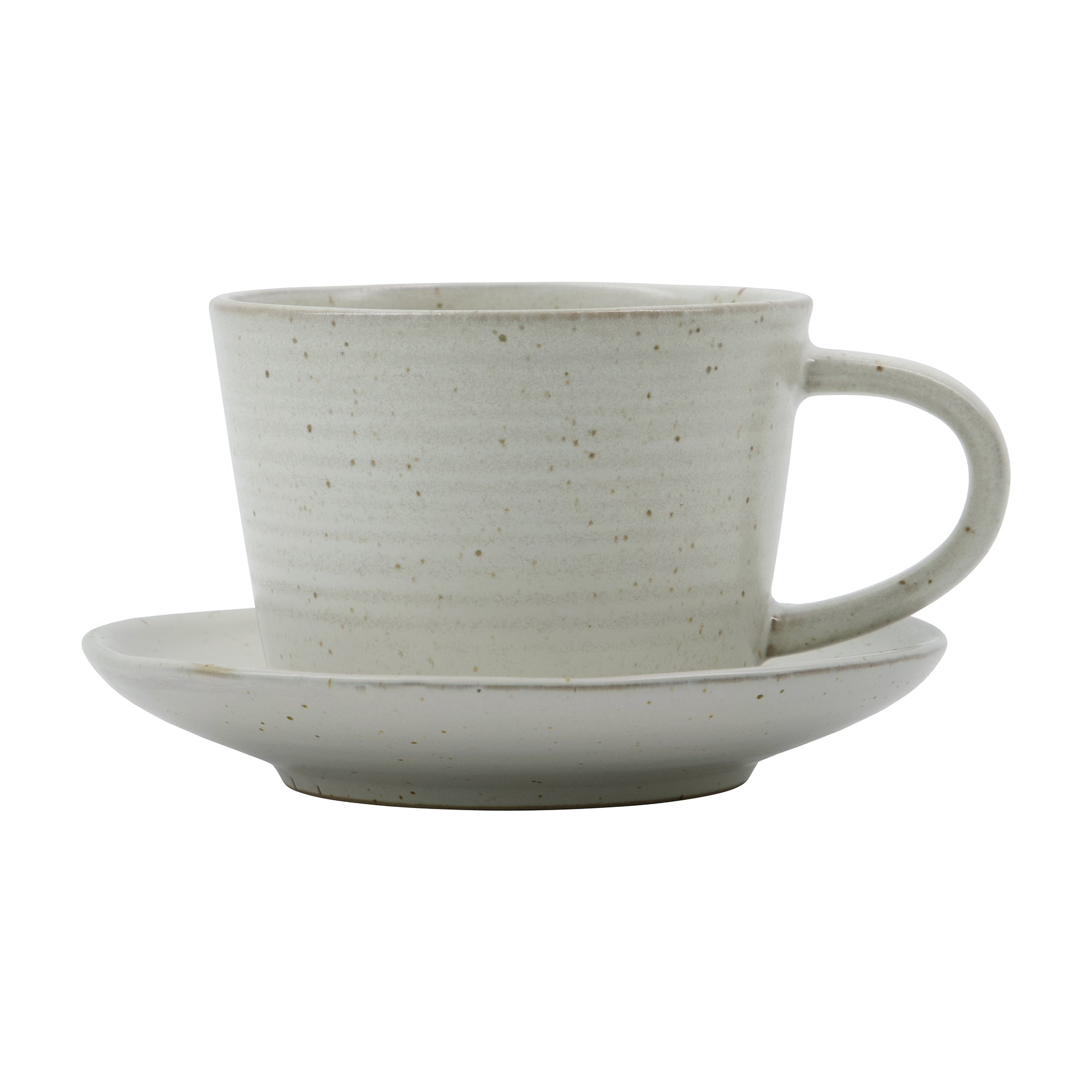 House Doctor - Pion Tasse mit Untersetzer | grau/weiß
