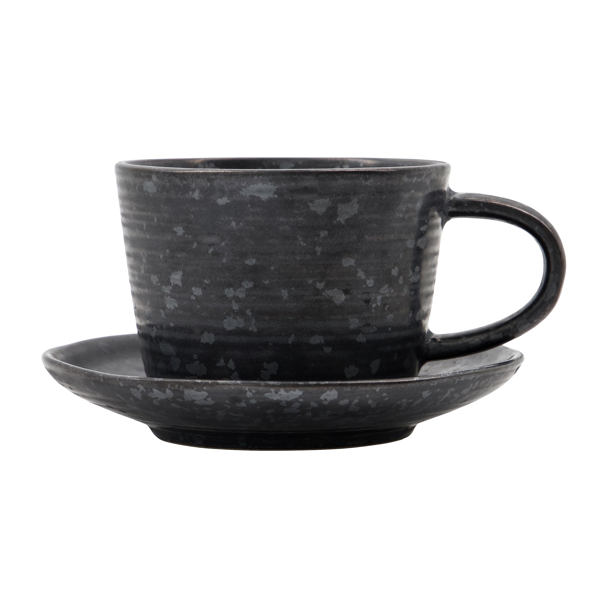 House Doctor - Pion Tasse mit Untersetzer | schwarz/braun