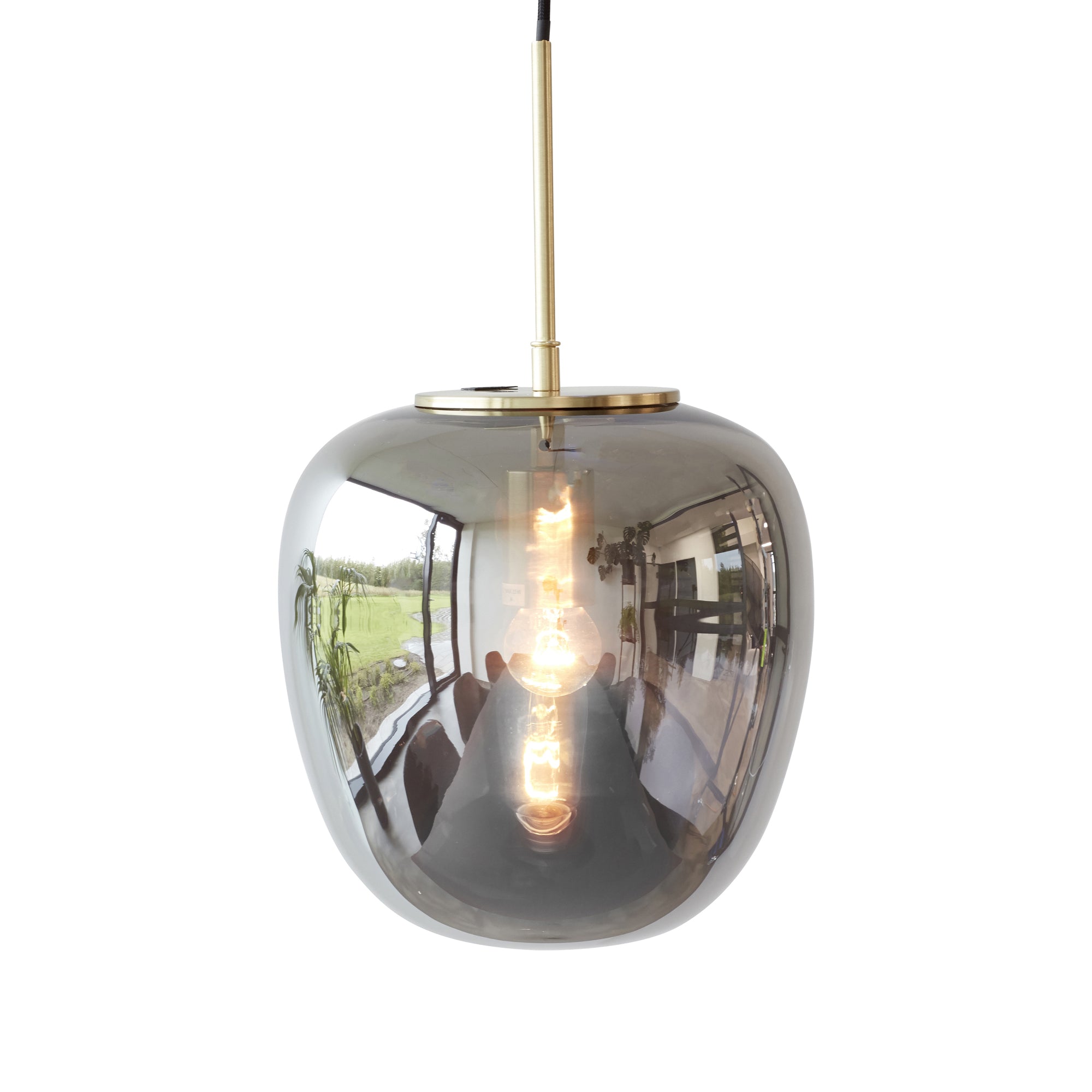 Hübsch Interior - Glas Pendelleuchte | Ø 30 x H 36 cm / verspiegelt