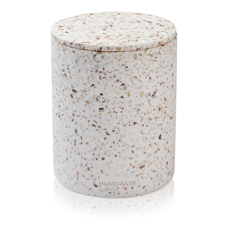 Humdakin - Terrazzo Aufbewahrung mit Deckel | Ø 13 x 17 cm / rot/beige