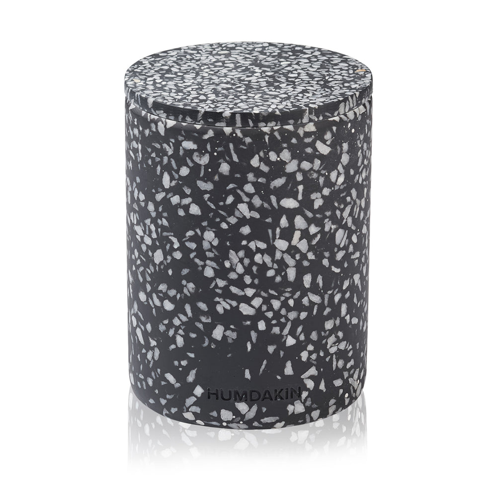 Humdakin - Terrazzo Aufbewahrung mit Deckel | Ø 10 x 14 cm / schwarz