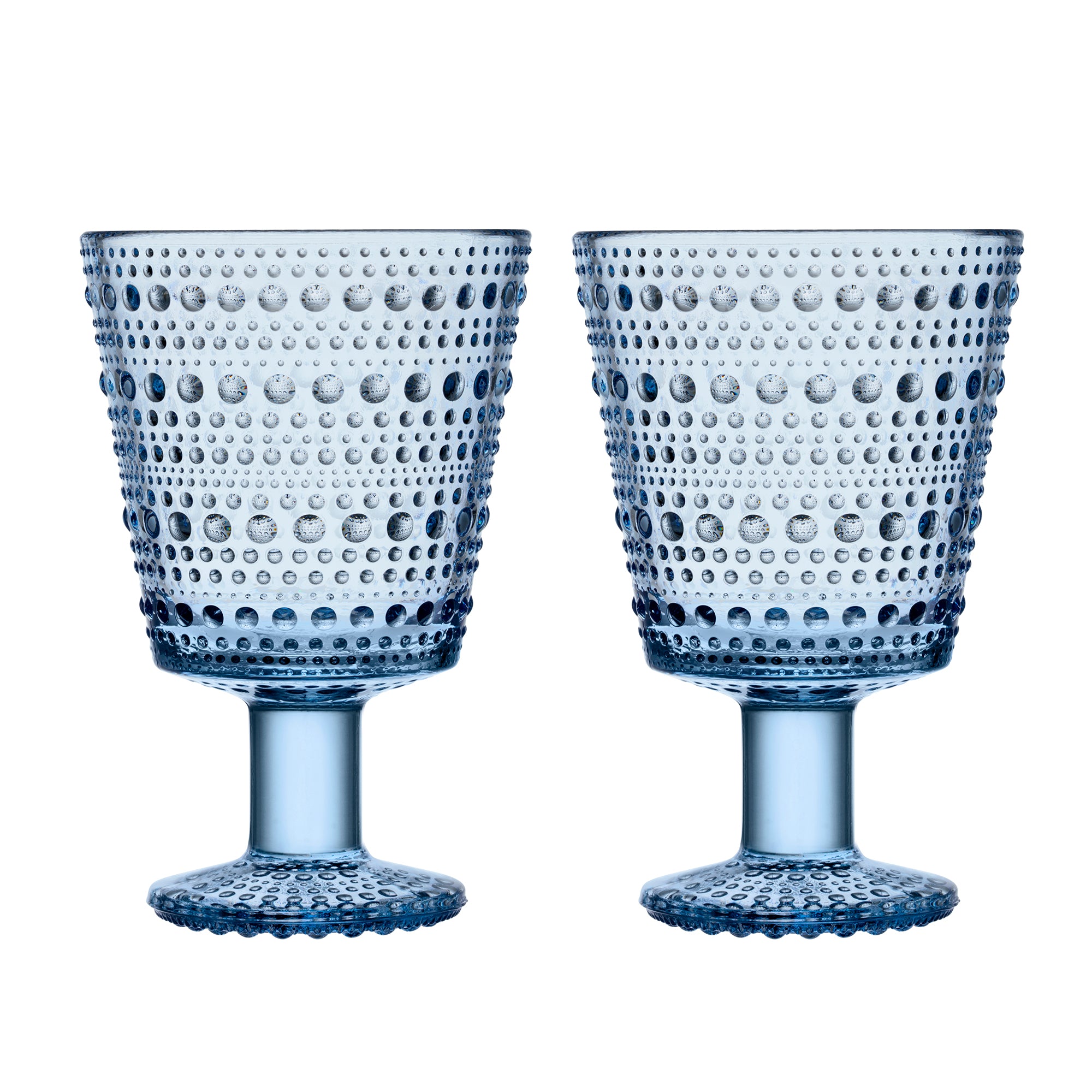Iittala - Kastehelmi Trinkglas mit Fuß | aqua
