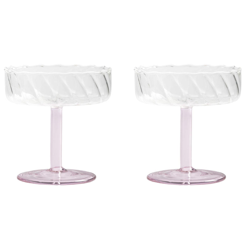&amp;klevering - Coupe Twirl Champagnerglas | pink