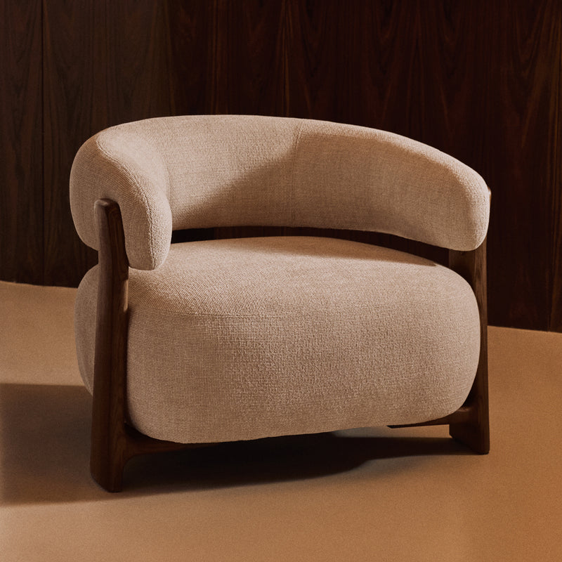 Kave Home - Granite Sessel | Beige / Esche dunkel