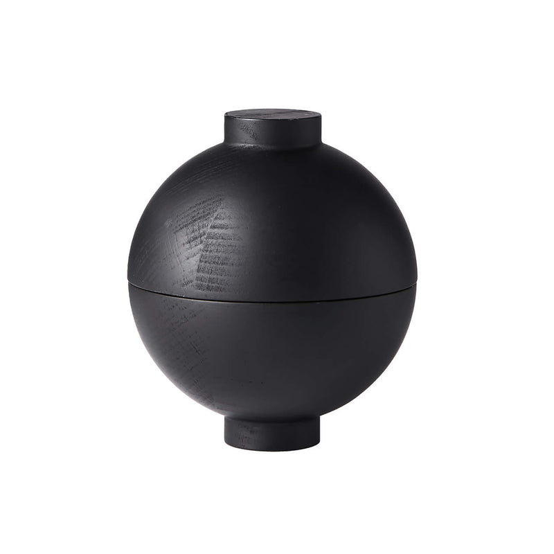 Kristina Dam Studio - Wooden Sphere Aufbewahrung | Ø 16 x H 18 cm / Eiche schwarz