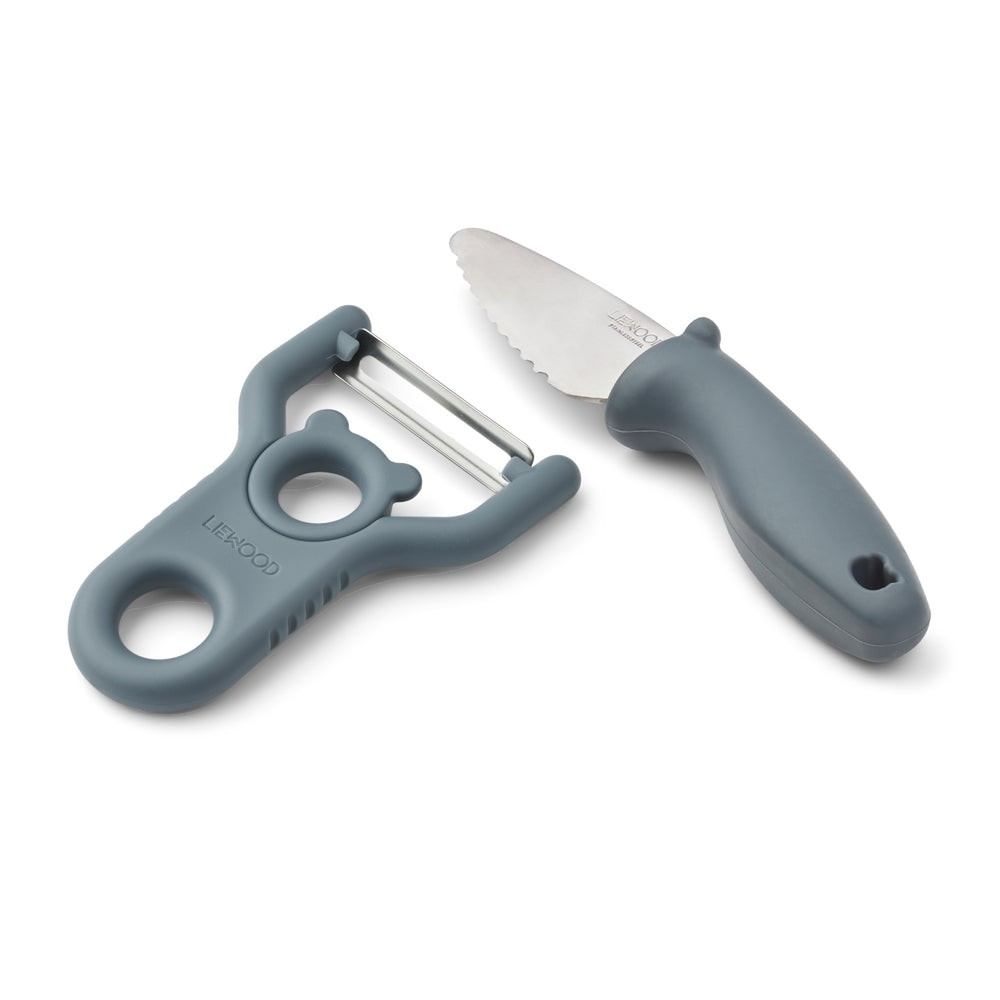 LIEWOOD - Pertense Sparschäler und Messer | whale blue