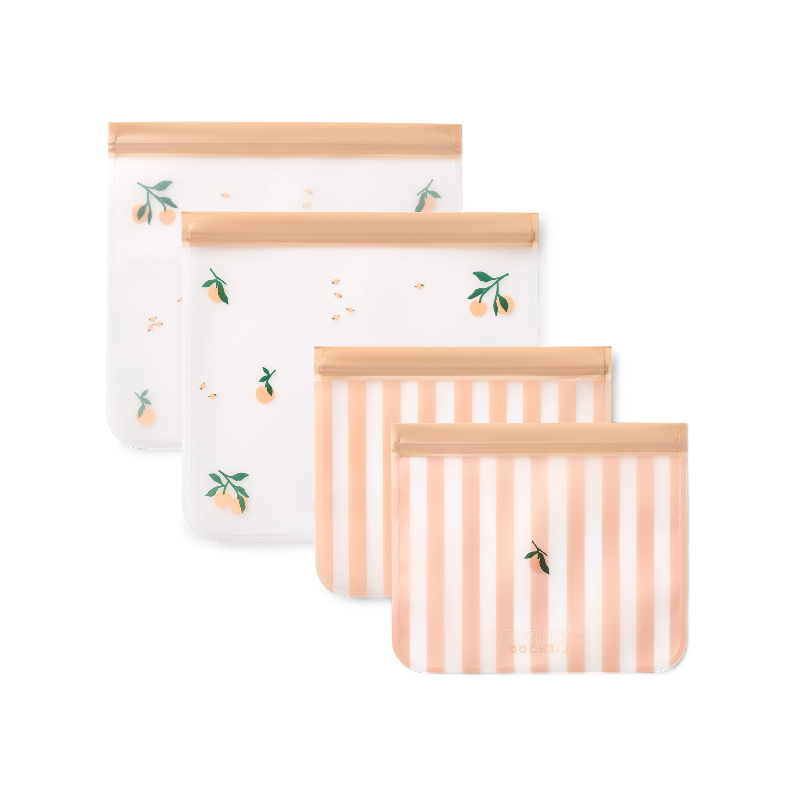 LIEWOOD - Rebus wiederverwendbare Frischhaltebeutel | peach/sea shell