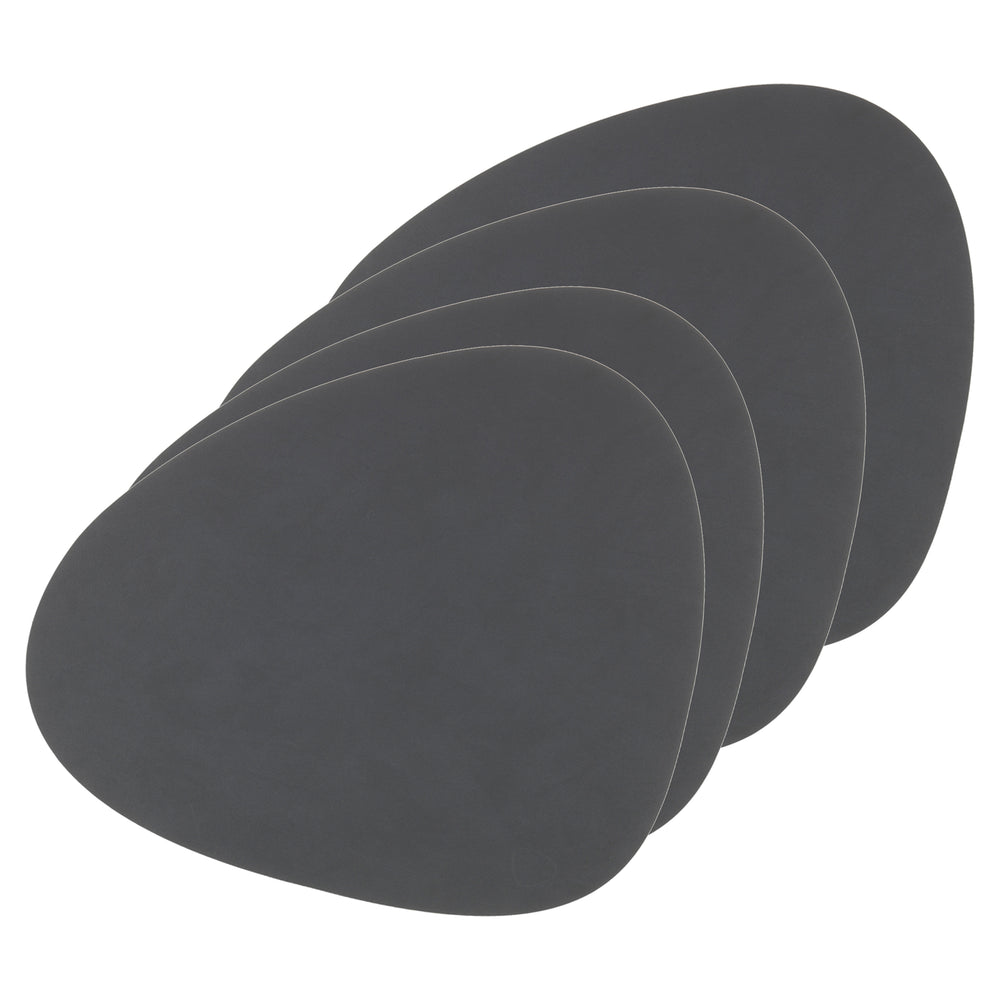 Lind DNA - Tischset Curve L 4er-Set | Nupo anthrazit