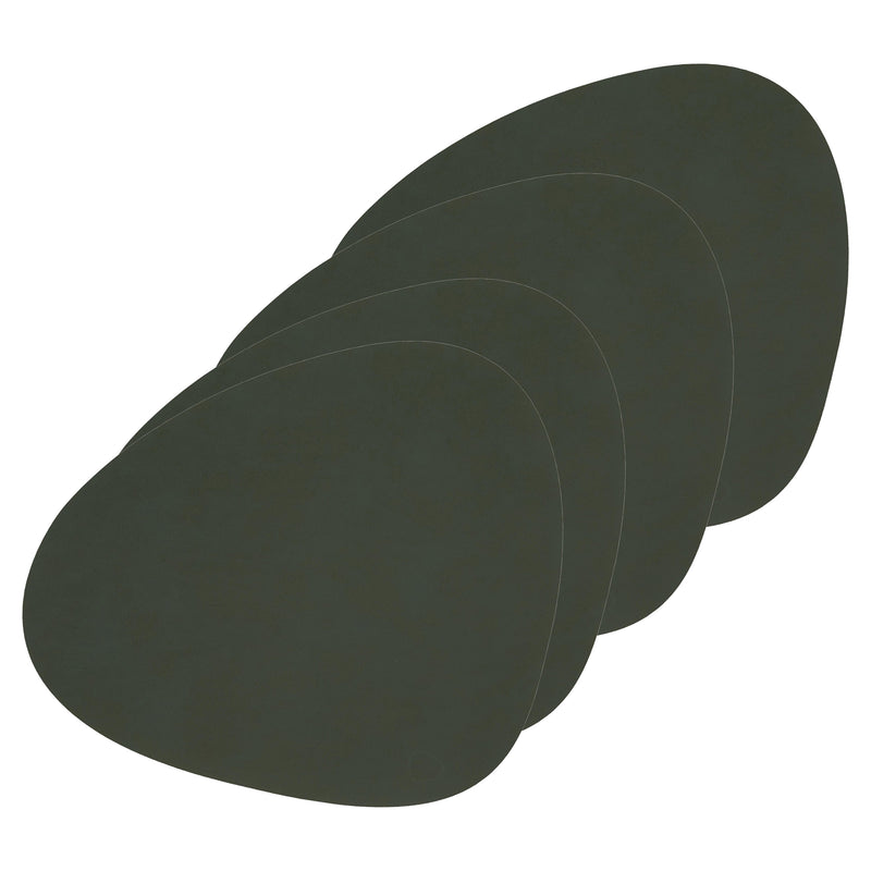 Lind DNA - Tischset Curve L 4er-Set | Nupo dunkelgrün