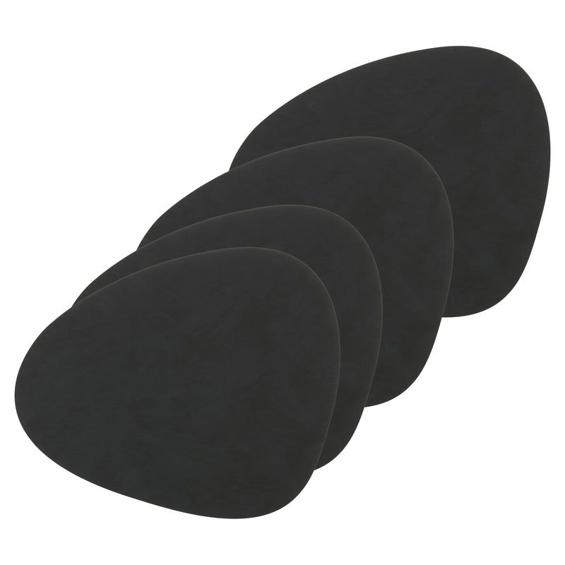 Lind DNA - Tischset Curve L 4er-Set | Nupo schwarz