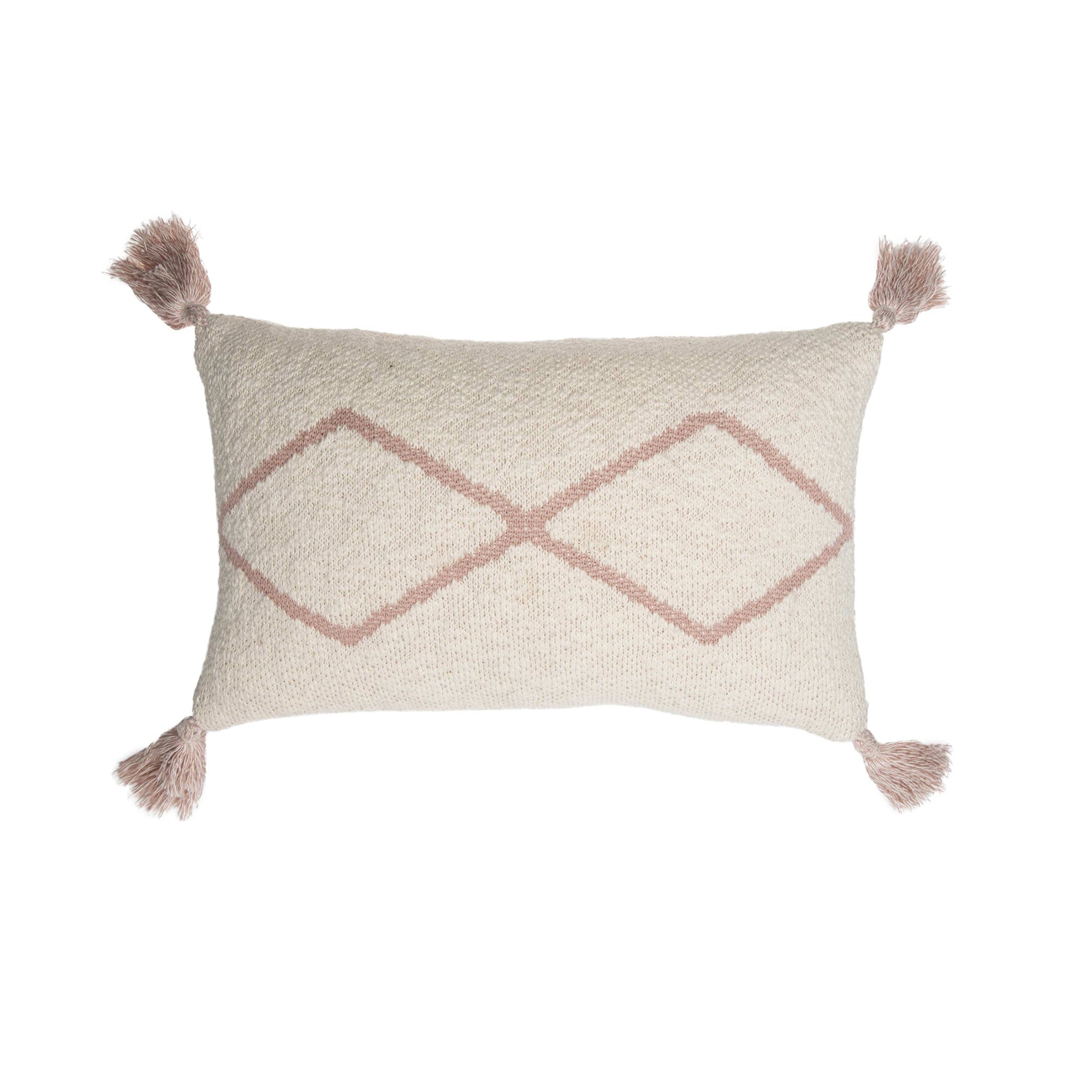 Lorena Canals - Gestricktes Kissen Little Oasis | natur/rosa